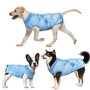 dog surgery recovery suit, tie dye pet surgical suit for female, cone e-collar alternatives after spay abdominal wounds protector, neuter dog anti-licking onesie for small medium large dogs, x-large