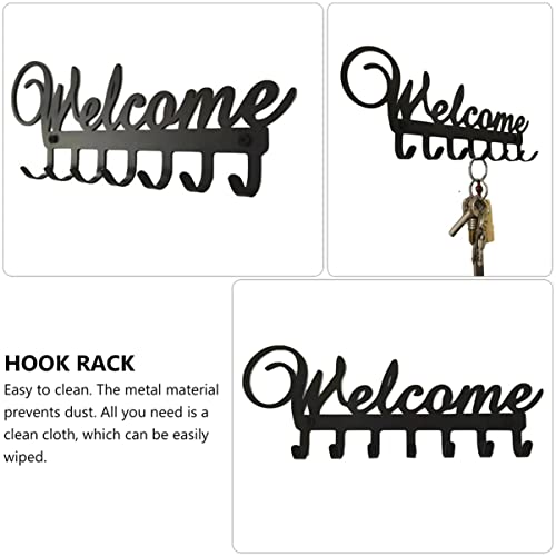 Alipis 2pcs Coats Hanger Bedroom Robe Xcm Hallway Bathroom Back Front Hat Signs Hooks Home Black Towel Decor Metal Living Rack Wall Welcome Scarf Iron Organizer Store for Room Holder