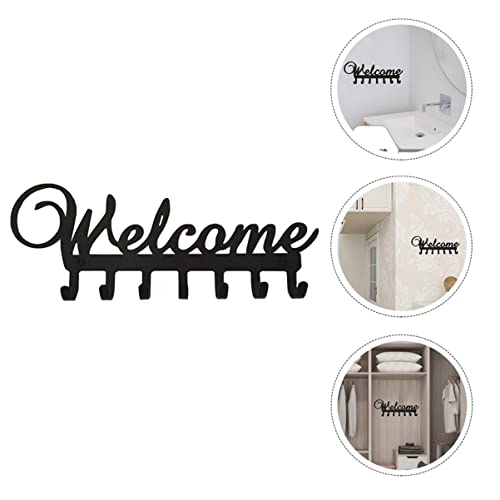 Alipis 2pcs Coats Hanger Bedroom Robe Xcm Hallway Bathroom Back Front Hat Signs Hooks Home Black Towel Decor Metal Living Rack Wall Welcome Scarf Iron Organizer Store for Room Holder