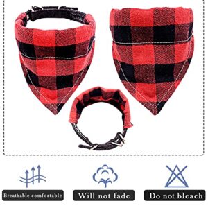 PET SHOW 4pcs Plaid Small Dog Bandanas for Collars Slip Over Cat Collar Boy Girl Puppies Bandanas Slide on Pets Collar Attachment Grooming Costumes Accessories