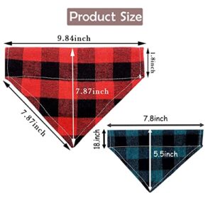 PET SHOW 4pcs Plaid Small Dog Bandanas for Collars Slip Over Cat Collar Boy Girl Puppies Bandanas Slide on Pets Collar Attachment Grooming Costumes Accessories