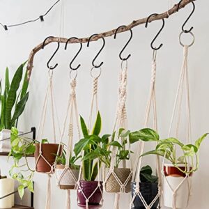 12 Pack 6 Inch S Hooks,Large S Hooks Vinyl Coated Heavy Duty S Hooks for Hanging Non Slip S Hanger Closet Hooks, Steel Metal Black Rubber S Hooks for Hanging Plants,Clothes,Jeans,Pot Pan Garden