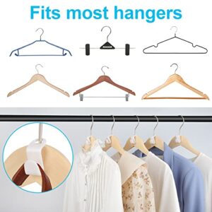 100 PCS Hanger Connector Hooks, Hangers Space Saving, Hanger Hooks, Hanger Clips for Plastic Hangers(White)