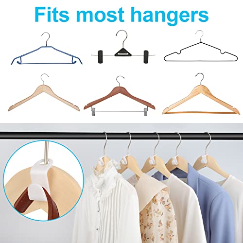 100 PCS Hanger Connector Hooks, Hangers Space Saving, Hanger Hooks, Hanger Clips for Plastic Hangers(White)