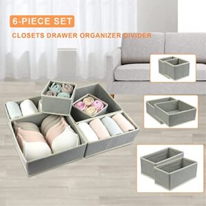 Drawer Organizer Clothes, Baby Kids Clothes Drawer Organizer, Foldable Cloth Storage Box Closet Dresser Drawer Divider Organizer Basket Bins for Clothes, Pants, Underwear, Socks, Bras, Hats and Ties