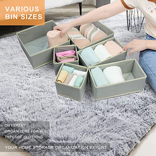 Drawer Organizer Clothes, Baby Kids Clothes Drawer Organizer, Foldable Cloth Storage Box Closet Dresser Drawer Divider Organizer Basket Bins for Clothes, Pants, Underwear, Socks, Bras, Hats and Ties