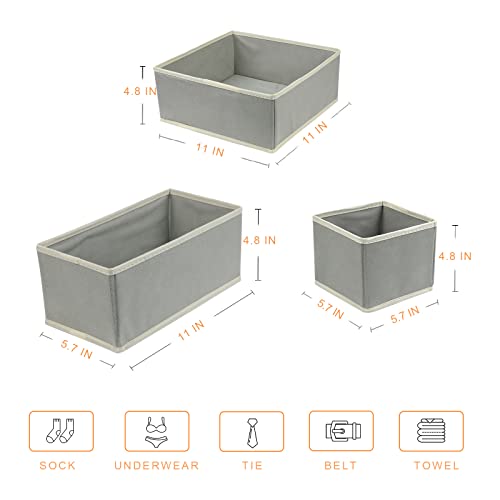 Drawer Organizer Clothes, Baby Kids Clothes Drawer Organizer, Foldable Cloth Storage Box Closet Dresser Drawer Divider Organizer Basket Bins for Clothes, Pants, Underwear, Socks, Bras, Hats and Ties