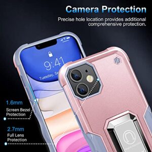 HOOMIL Case for iPhone 11 with Stand, Military-Grade Protection Shockproof Cover - Rose Gold