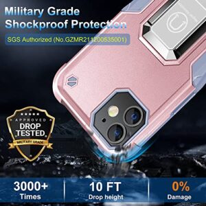 HOOMIL Case for iPhone 11 with Stand, Military-Grade Protection Shockproof Cover - Rose Gold