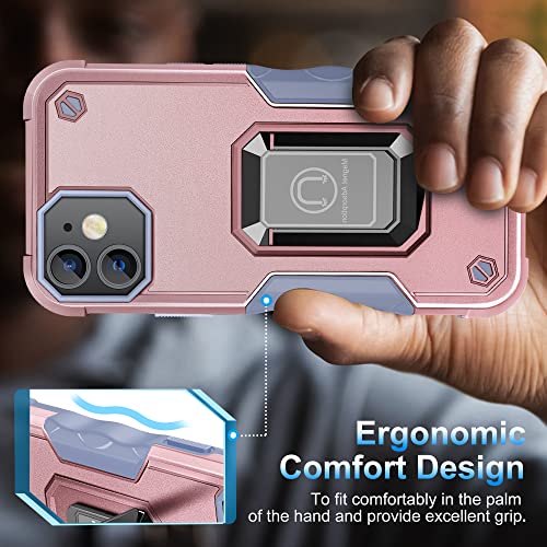 HOOMIL Case for iPhone 11 with Stand, Military-Grade Protection Shockproof Cover - Rose Gold