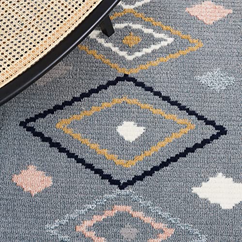 Safavieh Marrakech Collection Area Rug - 9' x 12', Grey & Multi, Moroccan Boho Tribal Rustic Design, Non-Shedding & Easy Care, Ideal for High Traffic Areas in Living Room, Bedroom (MRK604N)