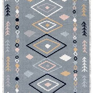 Safavieh Marrakech Collection Area Rug - 9' x 12', Grey & Multi, Moroccan Boho Tribal Rustic Design, Non-Shedding & Easy Care, Ideal for High Traffic Areas in Living Room, Bedroom (MRK604N)