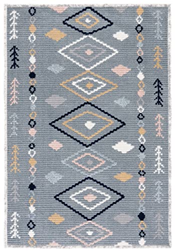 Safavieh Marrakech Collection Area Rug - 9' x 12', Grey & Multi, Moroccan Boho Tribal Rustic Design, Non-Shedding & Easy Care, Ideal for High Traffic Areas in Living Room, Bedroom (MRK604N)