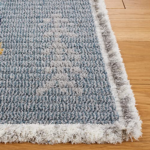 Safavieh Marrakech Collection Area Rug - 9' x 12', Grey & Multi, Moroccan Boho Tribal Rustic Design, Non-Shedding & Easy Care, Ideal for High Traffic Areas in Living Room, Bedroom (MRK604N)