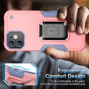 HOOMIL Case for iPhone 12/12 Pro with Stand, Military-Grade Protection Shockproof Cover - Rose Gold