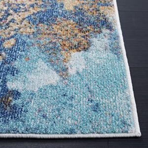 Safavieh Phoenix Collection Area Rug - 8' x 10', Blue, Modern Abstract Design, Non-Shedding & Easy Care, Ideal for High Traffic Areas in Living Room, Bedroom (PHX533M)
