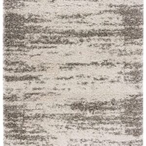 Safavieh Hudson Shag Collection Accent Rug - 2' x 3', Ivory & Grey, Abstract Design, Non-Shedding & Easy Care, 2-inch Thick Ideal for High Traffic Areas in Entryway, Living Room, Bedroom (SGH203A)