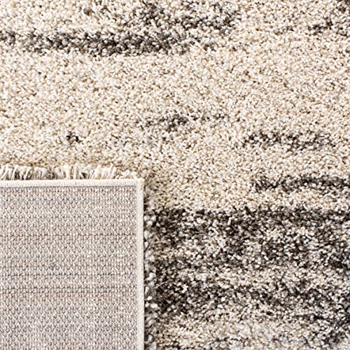 Safavieh Hudson Shag Collection Accent Rug - 2' x 3', Ivory & Grey, Abstract Design, Non-Shedding & Easy Care, 2-inch Thick Ideal for High Traffic Areas in Entryway, Living Room, Bedroom (SGH203A)