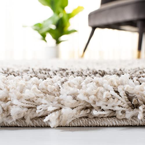 Safavieh Hudson Shag Collection Accent Rug - 2' x 3', Ivory & Grey, Abstract Design, Non-Shedding & Easy Care, 2-inch Thick Ideal for High Traffic Areas in Entryway, Living Room, Bedroom (SGH203A)