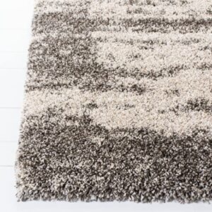 Safavieh Hudson Shag Collection Accent Rug - 2' x 3', Ivory & Grey, Abstract Design, Non-Shedding & Easy Care, 2-inch Thick Ideal for High Traffic Areas in Entryway, Living Room, Bedroom (SGH203A)