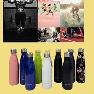 HOT-Chill Sports Water Bottle 16 oz Leak-Proof No Sweating BPA Free Reusable Vacuum Insulated Stainless Steel Water Bottles Double walled Coffee Thermos for women and Men Workout buddy.