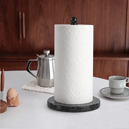 Koville Luxury Norwegian Granite Paper Towel Holder Countertop, Stone Rod Paper Towel Holder Stand for Kitchen Organization/Storage, Fit for Standard or Jumbo-Sized Rolls(Blue Pearl)