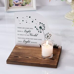aw bridal bereavement gifts memorial candle acrylic & wooden wedding memorial table sign, memorial sympathy gifts for loss of loved one/mom/father