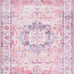 SAFAVIEH Tucson Collection Area Rug - 5' x 8', Rust & Beige, Persian Design, Non-Shedding Machine Washable & Slip Resistant Ideal for High Traffic Areas in Living Room, Bedroom (TSN163P)