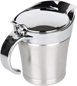 16oz stainless steel double insulated gravy boat/sauce jug - with hinged lid