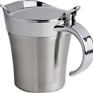 16Oz Stainless Steel Double Insulated Gravy Boat/Sauce Jug - with Hinged Lid