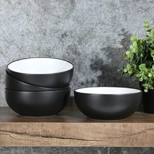 Babish 4 Pack 6.3" Stoneware Stackable Cereal Bowls