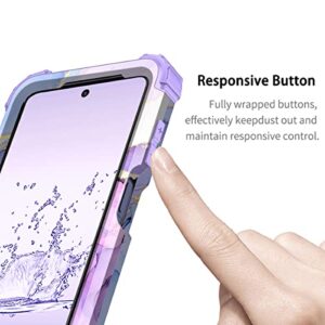 Hekodonk for Moto G 5G 2022 Case,Heavy Duty Shockproof Protection Hard Plastic+Silicone Rubber Hybrid Protective Case for Moto G 5G 2022 Purple Marble