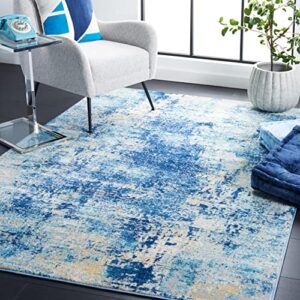 safavieh jasper collection area rug - 8' x 10', navy & ivory, modern abstract design, non-shedding & easy care, ideal for high traffic areas in living room, bedroom (jsp140n)