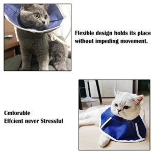 Soft Cloth Cat Cone Collar for Cats Kitten, Recovery Elizabethan Cone for Cat After Surgery, Adjustable E Cone Collar Loops,Cat Anti Licking Protective Wound Healing Collar (M)