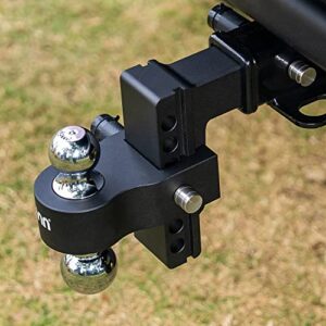 VNN Adjustable Trailer Hitch, Fits 2-Inch Receiver Only, 6-Inch Drop/Rise Aluminum Drop Hitch, 12,500 LBS GTW-Drop Hitch Ball Mount for Heavy Duty Truck, Black