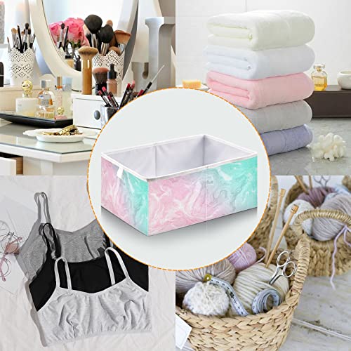 Kigai Cube Storage Bin Water Ripple Pink & Aqua Foldable Storage Basket Toy Storage Box for Home Organizing Shelf Closet Bins, 11 x 11 x 11-Inch