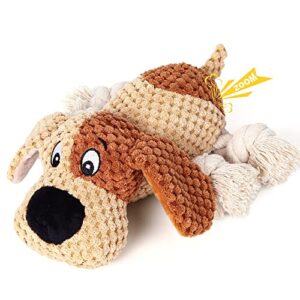 puhohun squeaky dog toys dog plush toy for large chewers dog toys with crinkle paper and squeaker tug of war dog toys