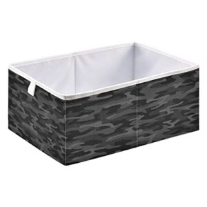 Kigai Cube Storage Bin Camo Black Camouflage Foldable Storage Basket Toy Storage Box for Home Organizing Shelf Closet Bins, 11 x 11 x 11-Inch