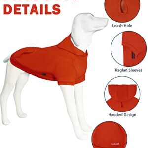 Kickred 2 Pieces Basic Cotton Dog Hoodie Sweater, Soft Pet Clothes Dog Sweatshirts, Dog Outfit Coat Pullover with Pocket and Leash Hole for Small Medium Large Dogs, L