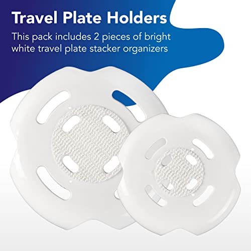 (2-Set) Upgrade RV Plate Holder, Dish Stacking Organizer - Small Stacker Fits Up to 7 1/4” Plates - with Non-Slip Backing - Protect Plates During Travel