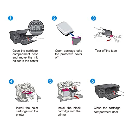 61XL Ink Cartridges Combo Pack Remanufactured Replacement for HP 61 XL Ink Work with HP Envy 4500 4502 5530 5535 5534 Officejet 4630 4635 Deskjet 1000 1010 1510 Printer(1 Black, 1 Tri-Color)