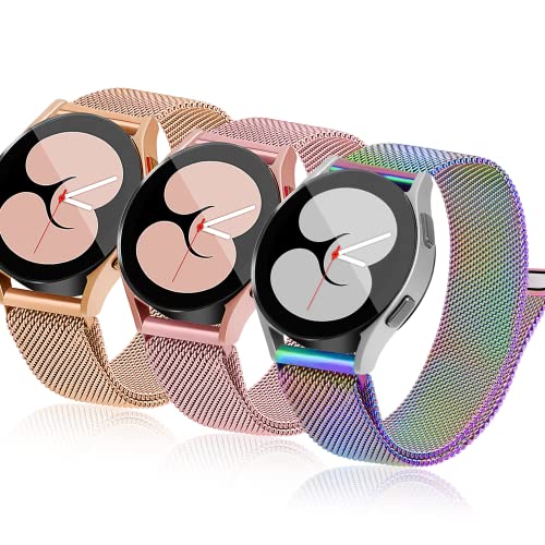 3 Packs Soft Milanese Samsung Watch 6/5/4 Band, 20mm Breathable & Comfortable band, Compatible with Galaxy Watch 6 Band/Watch 6 Classic Band/Galaxy Watch 5 Band/Galaxy Watch 4 Band/Watch 5 Pro