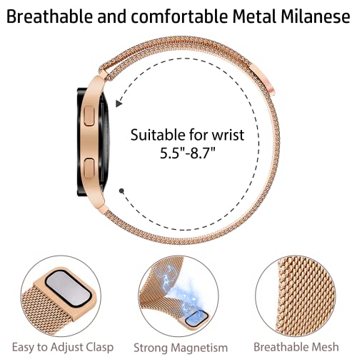 3 Packs Soft Milanese Samsung Watch 6/5/4 Band, 20mm Breathable & Comfortable band, Compatible with Galaxy Watch 6 Band/Watch 6 Classic Band/Galaxy Watch 5 Band/Galaxy Watch 4 Band/Watch 5 Pro