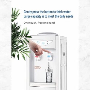 Water Cooler Dispenser 3-5 Gallon Bottles,Top Loading Hot & Cold Water Dispenser, Child Safety Lock Water Cooler for Indoor Home Office Use with Storage Cabinet, White