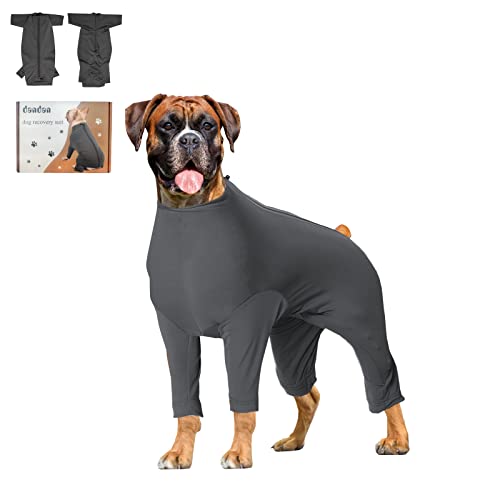 Dog Cone Alternative After Surgery for Large, Comfy Dog Onesie Recovery Suit for Surgery Male, Spay Dog Shirts for Medium Dogs Girl Female (XXXL Boxer)