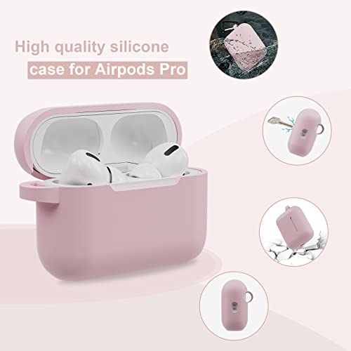 LTDXYD for Airpods Pro 2nd Generation Case Cover 2022 with Keychain, Full Protective Silicone Skin Cover Shock-Absorbing Protective Accessories for Apple Latest AirPods Pro 2 Case (Pink)