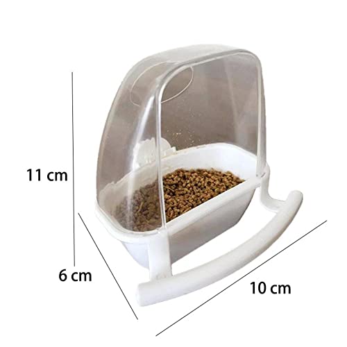 ZHIQIAN Plastic Bird Feeder, Pet Bird Food Feeder with Perch, Food Feeder Food Container for Parrots Budgie Cockatiel Pigeon Bird Cage Accessories(Green)