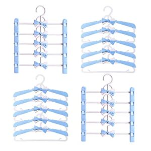 jacriah baby hangers for nursery closet, 20 pack no-slip children clothes hangers set, adjustable infant pant hanger for newborn, blue durable thicken toddlers kids coat hangers, cute bow tie shaped