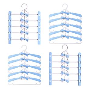 Jacriah Baby Hangers for Nursery Closet, 20 Pack No-Slip Children Clothes Hangers Set, Adjustable Infant Pant Hanger for Newborn, Blue Durable Thicken Toddlers Kids Coat Hangers, Cute Bow Tie Shaped