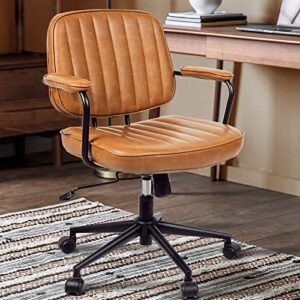arts wish mid century office chair leather desk chair brown office desk chair home office chair with wheels and arms